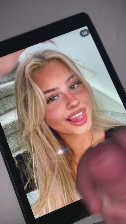 Blonde Cum In Mouth Cumshot gif