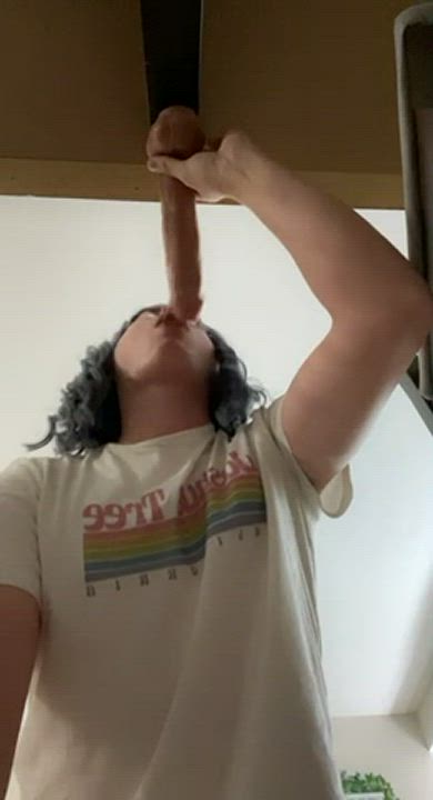 deepthroat dildo femboy sissy trans gif