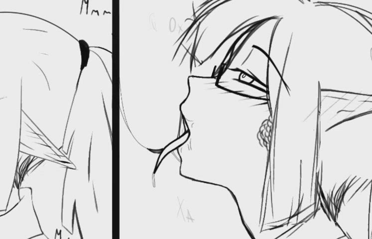 animation big dick blowjob cock cute petite saliva tease thick gif