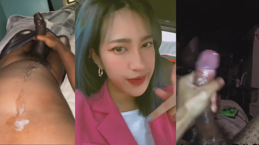 amateur asian bbc babecock cum cute interracial gif