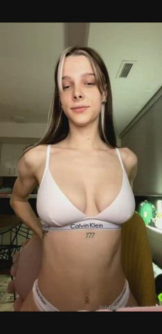 big tits brunette camgirl pierced tattoo gif