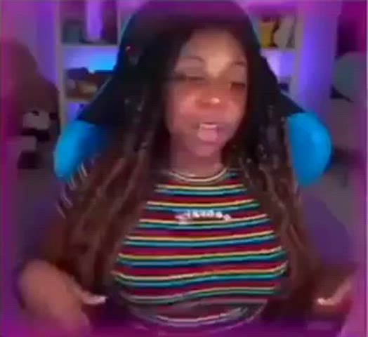 babe big tits boobs bouncing tits busty ebony huge tits natural tits tease tits gif
