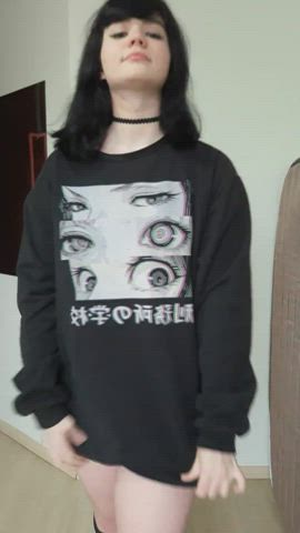 18 Years Old Body Cute Goth White Girl gif