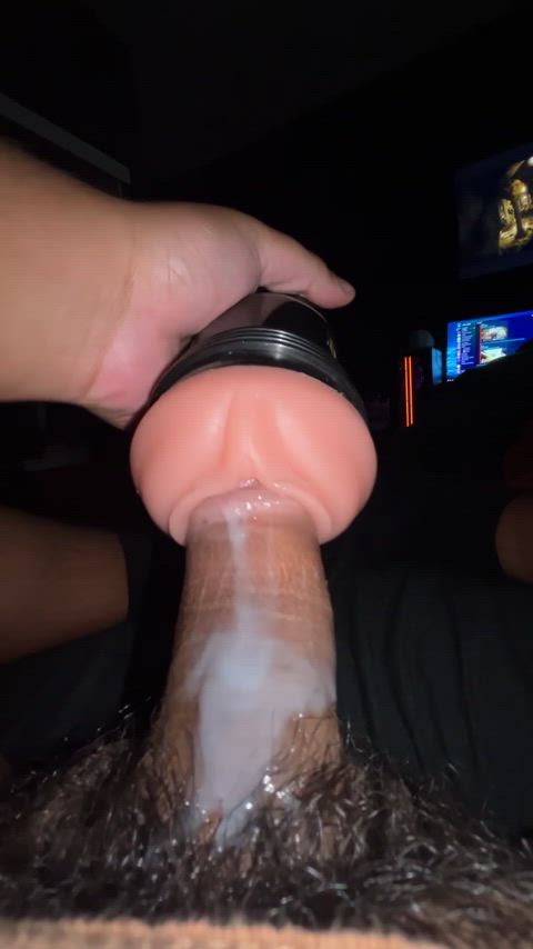 big dick cum edging fleshlight latino male masturbation masturbating gif