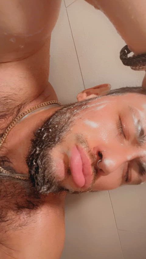 male male dom male masturbation shower tik-tok gif