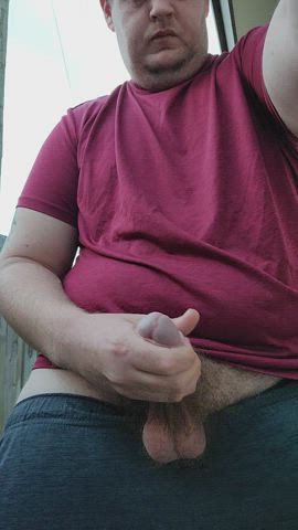 cumming in my back yard
