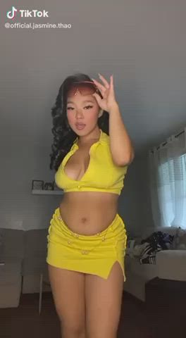asian cleavage tiktok gif