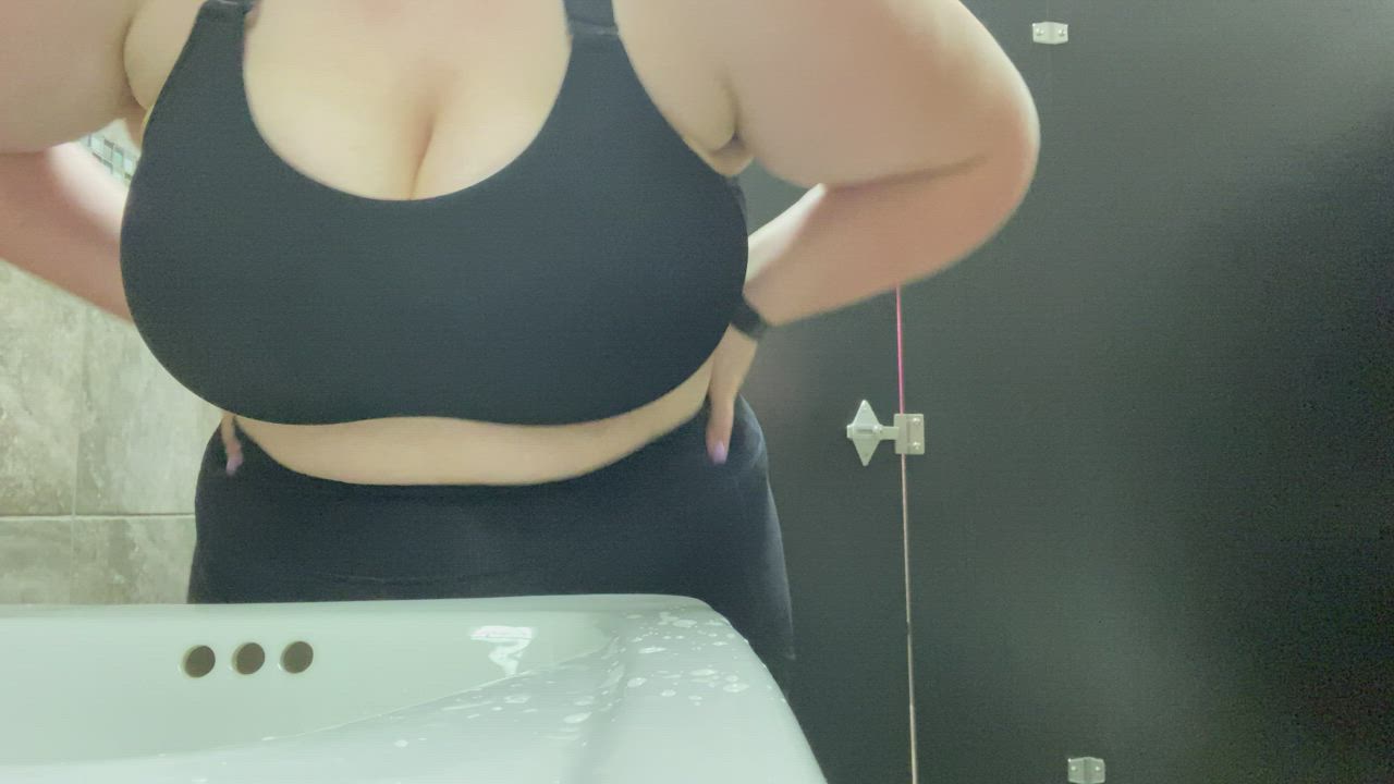 Titty Drop in Gym Bathroom
