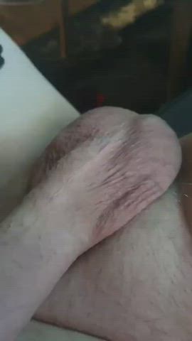 ballbusting balls cock foreskin handjob rubber gif