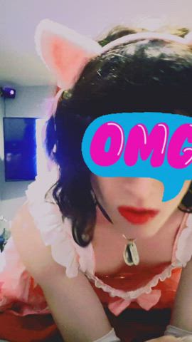 anal crossdressing cute kitty lipstick maid sex strap on femboys gif