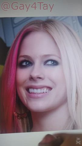 avril lavigne blonde celebrity cock milking cum cumshot emo facial tribute gif