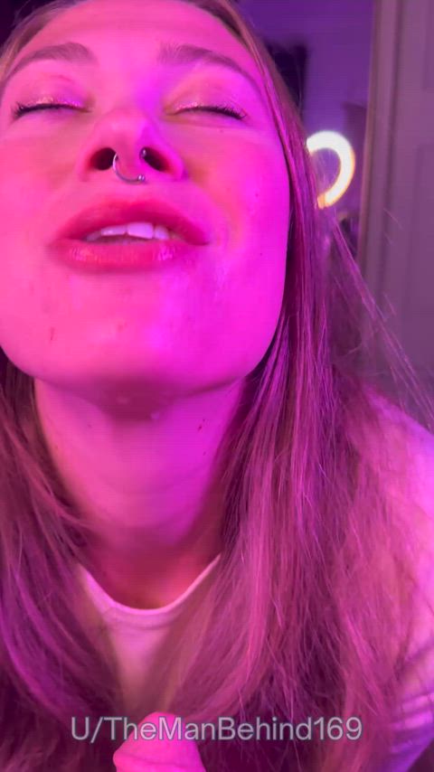 Cum play mouth over flowing