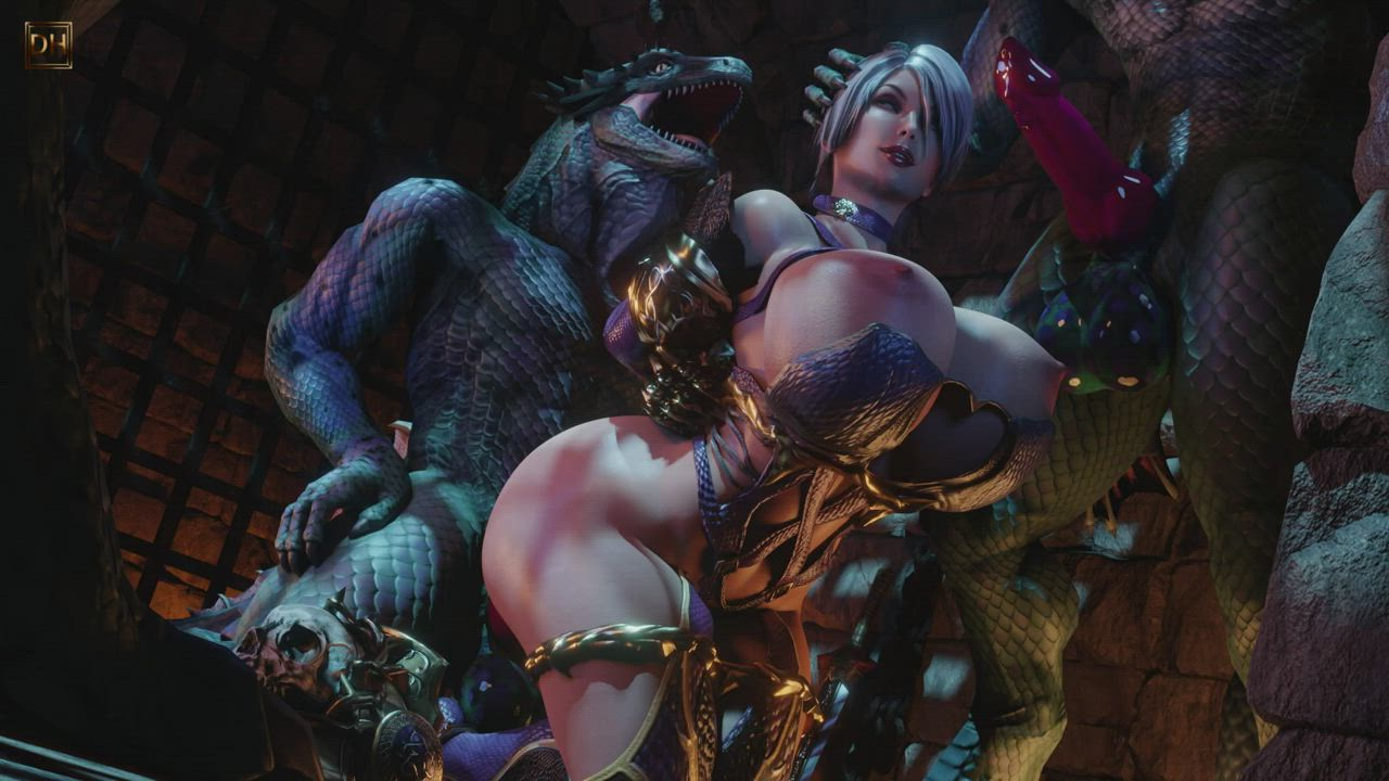 Big Tits Gangbang Monster Cock Pawg SFM Standing Doggy gif
