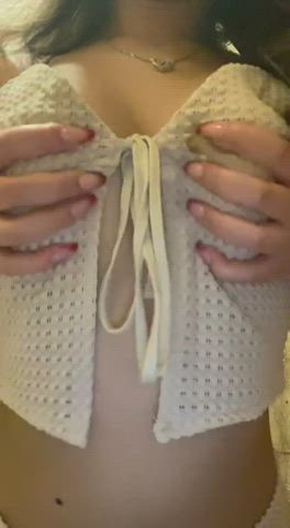 bouncing tits natural tits tits boobs forty-five-fifty-five gif