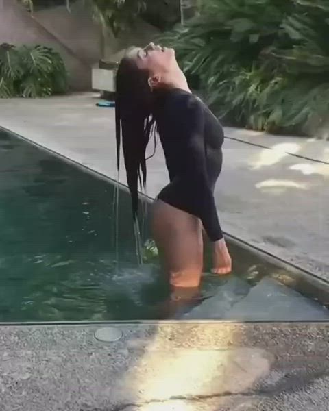 nina dobrev sexy wet gif