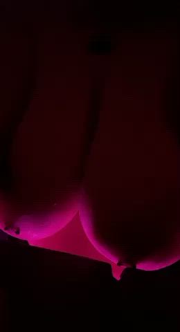bbw big tits chubby hotel nipple piercing pierced public topless wet gif