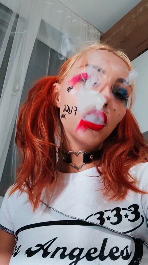 Would you let Harley Quinn puff a cig while she blows you?