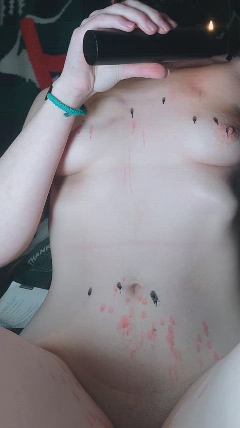 candle wax masochist pain gif