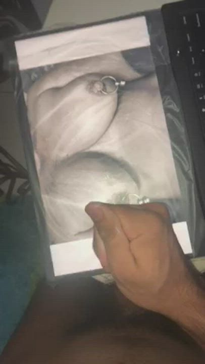 BBC Big Dick Cumshot Nipple Piercing Tribbing Tribute gif