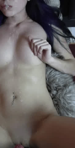 Cum In Mouth Cum On Tits Cum Swallow Cumshot Eye Contact Nipple Play Piercing Shaved