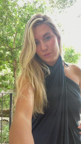 blonde flashing striptease gif