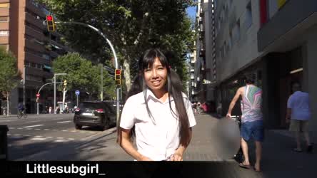 Littlesubgirl - Flashing my tits and pussy in public