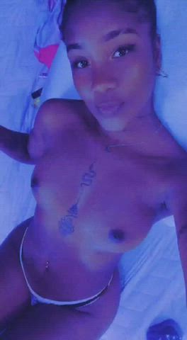 Bed Sex Curly Hair Ebony Eye Contact Latina Sensual Sex Tattoo Tits gif