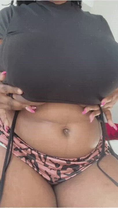 African BBW Big Tits Ebony Flashing South African Titty Drop gif