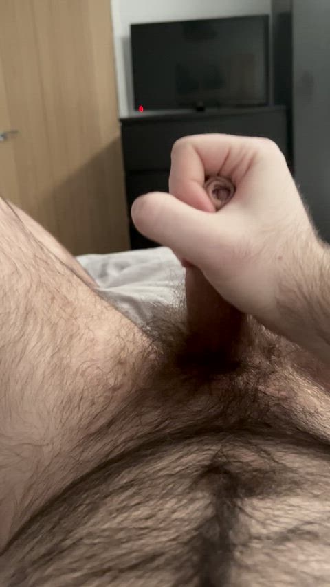 cock cum cumshot hairy huge load male masturbation orgasm pulsating solo thick cock