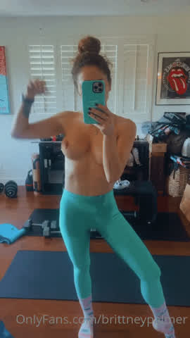 Topless Yoga Yoga Pants gif