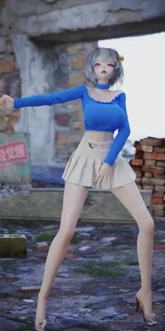 Animation Bouncing Tits Dancing Jiggling Shaking Stripping Undressing Upskirt gif