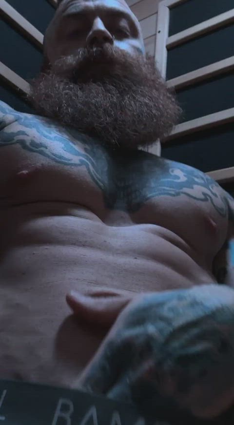 abs beard nsfw solo tattoo gif