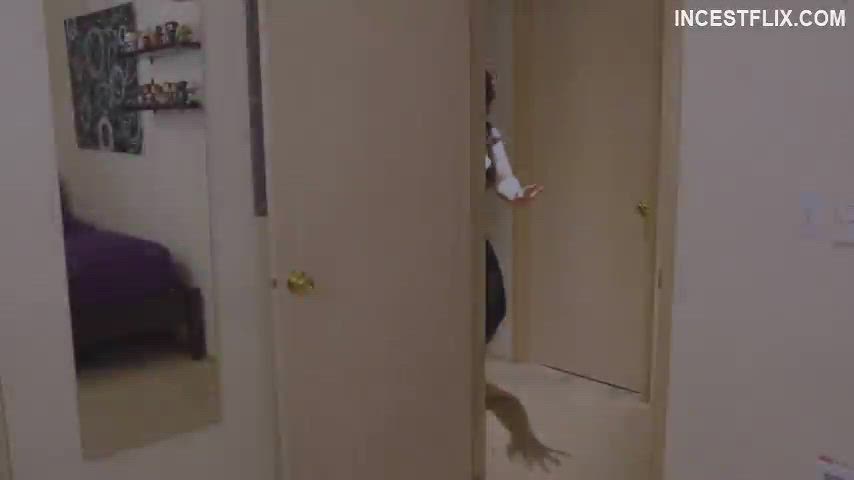 Bouncing Tits Brunette Busty Curvy MILF Mom gif