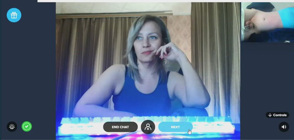 chastity cock shock laughing reaction russian sissy surprise webcam r/sph gif