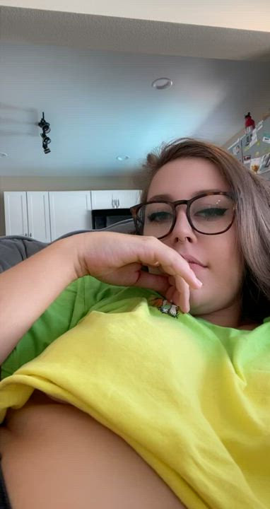 Boobs Brunette Flashing Glasses Hispanic Latina gif
