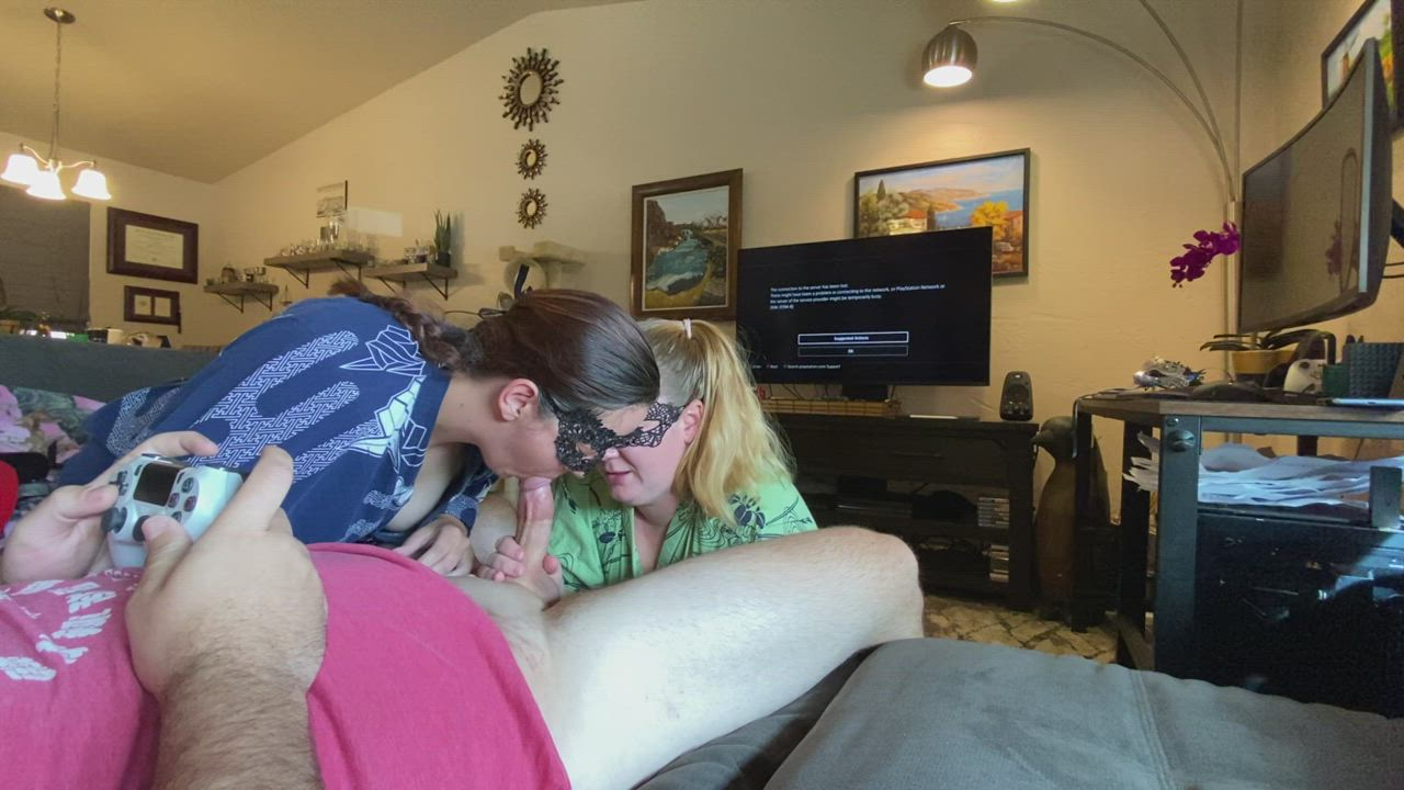 My girls trying to distract me from me gaming! They won.