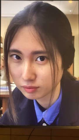 asian cumshot cute facial schoolgirl student teen tribute gif