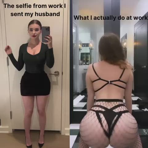 Secretly the office slut