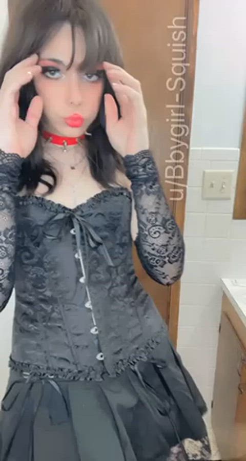 babecock cute goth reveal trans trans woman trans girls gif