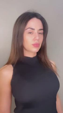 brazilian brown eyes brunette dani dress facial goddess labia tease tiktok gif