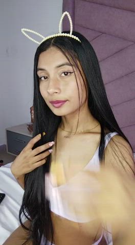 Brunette Cute Ebony Latina Petite Teen gif
