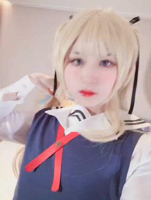 asian blonde chinese cosplay trans femboys trans-women gif