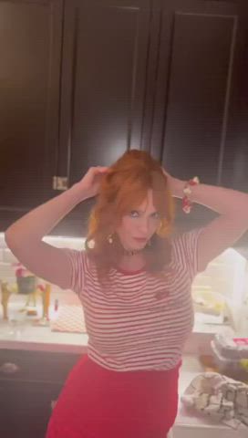 actress celebrity christina hendricks huge tits natural tits redhead gif