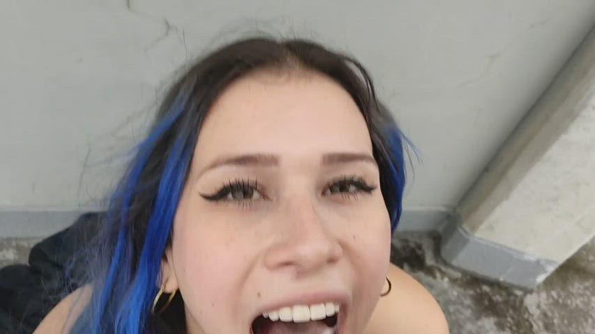 big tits blowjob brunette cumshot cute latina pov gif