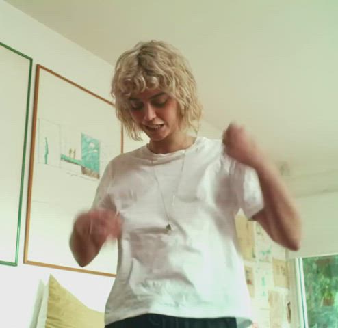 blonde celebrity dressing italian natural tits tits topless gif