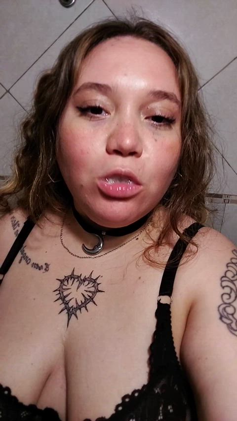 Look at the mess I made on my chest and boobs in just seconds