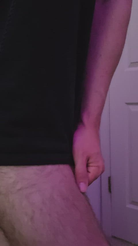 bottomless cockslap dirty talk male masturbation shy solo talking dirty gif