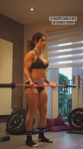 Fitness Gym Muscular Girl Workout gif