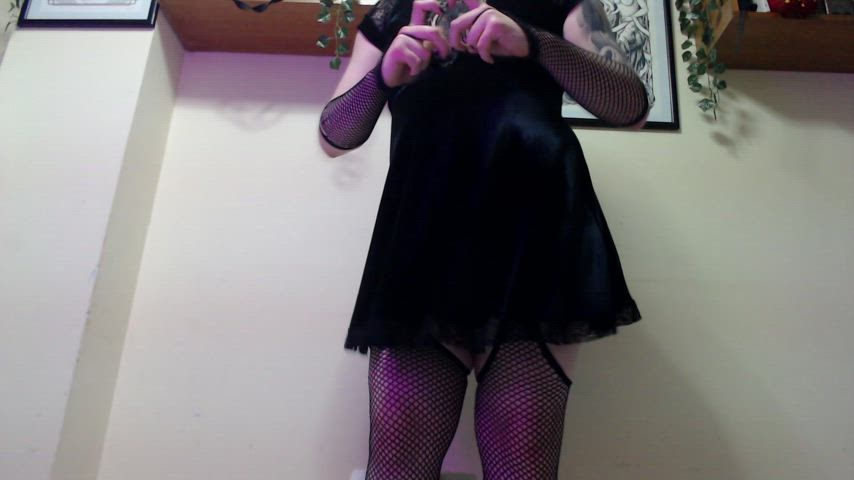 amateur chastity dance dress femboy fishnet onlyfans trans transgender gif