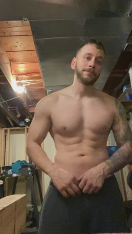 Whipping it out and stroking